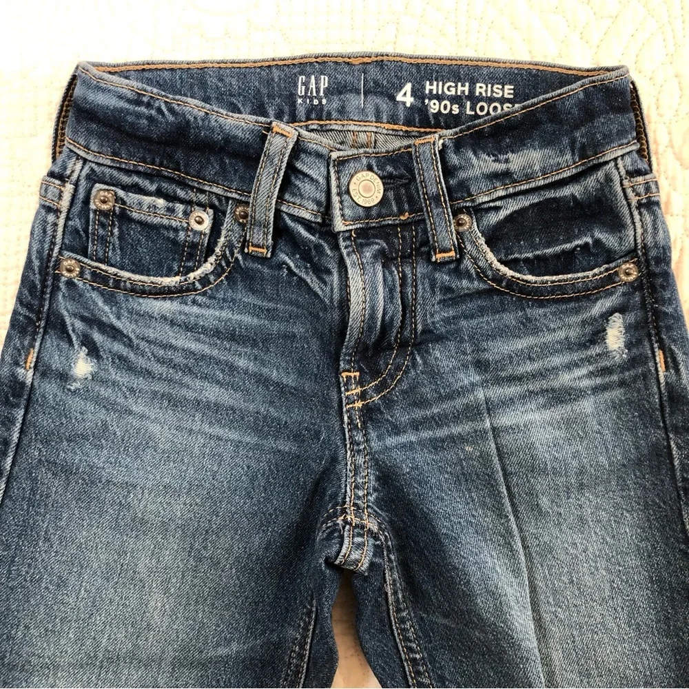 GAP Kids Dark Blue High Rise 90s Loose Fit Jeans Size 4T